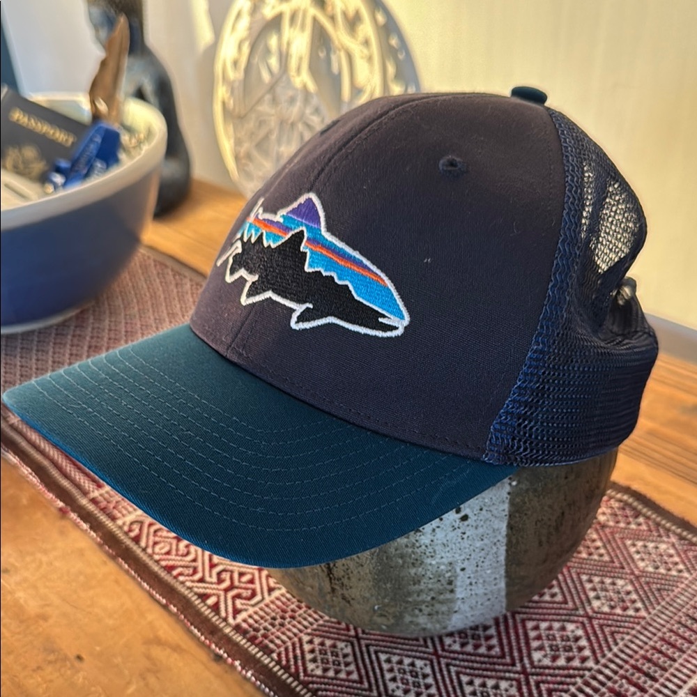 Patagonia Navy and Teal Trucker Hat - Picture 1 of 6